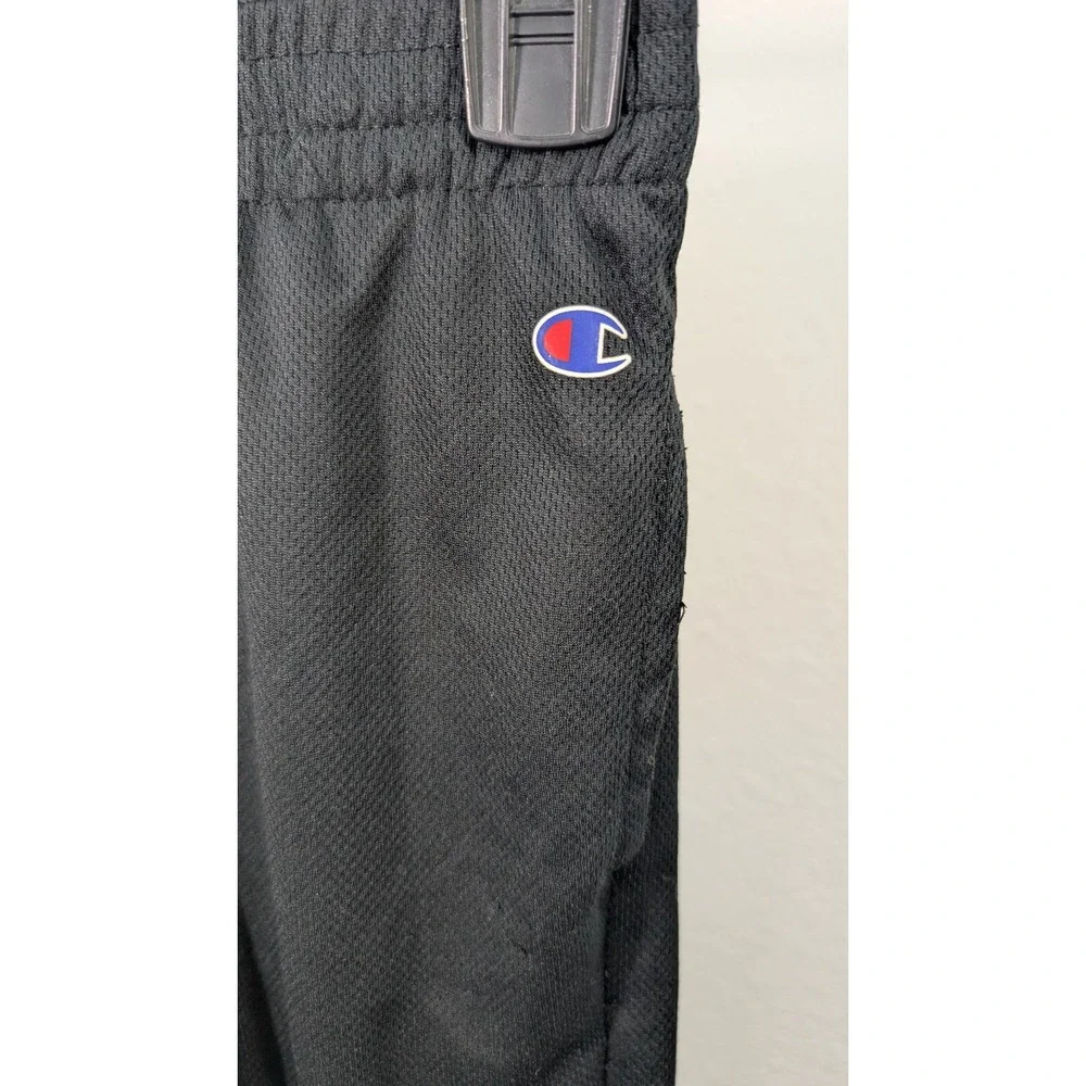 Champion Boys Black‎ Mesh Athletic Shorts Size 5/6 Grey Colorblock Logo Pockets